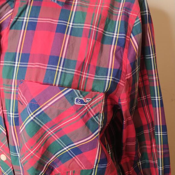 Vineyard Vines Button Up Shirt Relaxed Stewart Tartan Plaid - Picture 5 of 9
